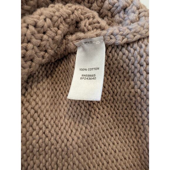 Rubbish Taupe Cable Knit Chunky Button Front Cardigan Sweater Size XS Cotton - Picture 4 of 6